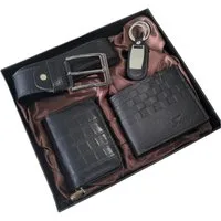 HOMELIVE Geldbörse Geschenkbox Männer Gürtel Kartenhalter Geldbörse Schlüsselanhänger (1-tlg), 4tlg Geschenkbox, Vatertag, Weihnachtsgeschenk, Künstliches Leder