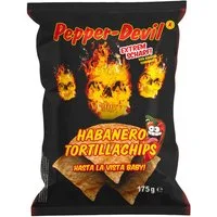 XOX Knabberei, Pepper Devil Habanero Tortillachips extra scharf und knusprig 175g