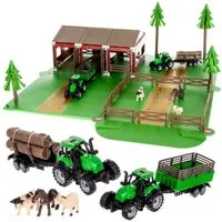KRUZZEL Spielzeug-Traktor Bauernhof Traktor Tiere, (Spar-Set, 1-tlg., Bauernwagen), intellektuelle Entwicklung des Kindes
