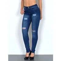 ESRA Skinny-fit-Jeans Damen Jeans Skinny Hose High Waist Jeanshose Damen Skinny Jeans Hose Stretch Destroyed Jeans-Hose bis Übergröße