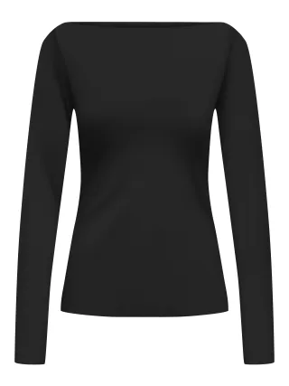 ONLY - ONLKISS LS BOATNECK TOP CC JRS NOOS Black - Gr. - L