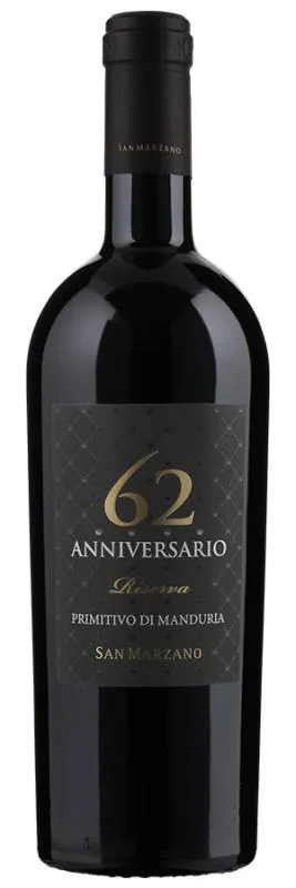 Anniversario 62 Primitivo di Manduria Riserva - 2019 - Cantine San Marzano - Italienischer Rotwein