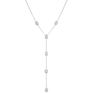 Gena.paris 'Gabriella' Damen 925 Sterlingsilber Halskette - Silber GC1580-W