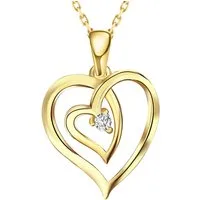 Limana Herzkette Halskette Damen Silber 925 gold vergoldet mit Herz-Anhänger Set (Jahrestag Weihnachten Liebe Geburtstag Hochzeitstag, Inkl. Schmuckdose Weihnachtsgeschenk Geschenk Muttertag Valentinstag), Hochzeitstag Geschenk Liebe Ehefrau Mutter S