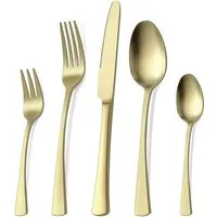 LuxusKollektion Besteck-Set Besteck 6 Edelstahl Gold Messer Champagner Matt 30 Teilig 30 teilig