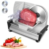 FOHERE Allesschneider mit zwei abnehmbaren Klingen aus 304 Edelstahl, 200 W, mit rutschfesten Saugnapffüßen, abnehmbar und leicht zu reinigen