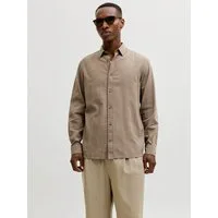 Jack & Jones Langarmhemd JJESUMMER LINEN BLEND SHIRT L/S SN Baumwollmischung, regular fit
