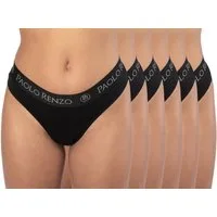 Paolo Renzo Stringtanga Sports-Collection Atmungsaktive & Hautsympatische Damen Tanga (6-St) Sport Tanga aus hochwertiger Baumwolle