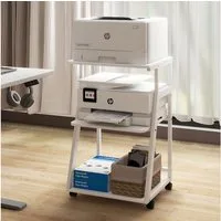 PUNCIA Druckertisch 3 Schichten 50x50cm Heim Büro mit Raddrucker Aufbewahrungshalter Tisch (1-St)