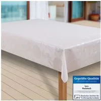 laro Tischdecke Wachstuch-Tischdecken Abwaschbar Dhalia Creme rechteckig