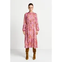 RICHROYAL Druckkleid Blusenkleid mit breitem Bindegürtel, aus Viskose
