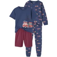vertbaudet Schlafanzug 2er-Set Jungen Schlafanzüge, lang & kurz 2er-Set