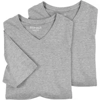 redfield T-Shirt Redfield 2er- Pack XXL V-Ausschnitt Grau