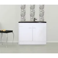 RESPEKTA Spülenschrank Respekta Komplettspüle mit Drehtür 100 x 50 cm