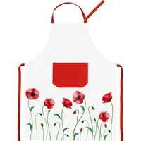 Kracht Kochschürze Mohnblume, (Set, 1-tlg., Set), Nackenband und aufgesetzte Tasche ca.70x90cm Baumwolle