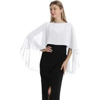 Zaewry Bolero Damen Chiffon Cape Schals für Hochzeitskleider Elegantes Bankett Capelets für Hochzeit Braut Abendkleid Brautkleid Sommer