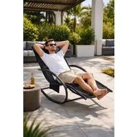 ESTEXO Gartenliege Schaukelliege Sonnenliege Liegestuhl Relaxliege Liege Swing Schwarz