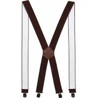 ZUKUNFTSENKEL Hosenträger Hosenträger mit Echtleder - Elastisch, Rutschfest Herren & Damen (4 Robuste Clips, X-Form) 3,5cm Breite - Deutsche Produktion