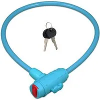 relaxdays Kabelschloss Fahrradschloss für Kinder, blau
