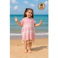 Formeya Kinderbademantel Kinder Badeponcho aus 100 % Baumwolle Peshtemal