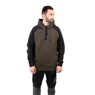 Caterpillar Raglan Baumwoll Herren Kapuzenpulli in Moosgrün