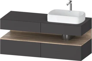 Duravit Qatego Konsolenwaschtischunterbau wandhängend Graphit Matt 1400x550x600 mm - QA4766055490000 QA4766055490000