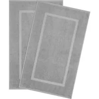 HAMMETEX Badematte Hotelmatte, Duschvorleger, Höhe 5 mm, rutschhemmend beschichtet, beidseitig nutzbar, Baumwolle, rechteckig, 2-teiliges Set, einfarbig, 100% Baumwolle