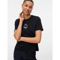 Vero Moda Kurzarmshirt VMSARA METTE SS TOP BOX JRS GA NOOS Baumwolle, regular fit