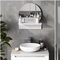 Vicco Badspiegel Elyra, Weiß, 40 x 47.5 cm mit Ablage (1-St)