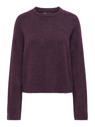 ONLY - ONLSIMONI L/S O-NECK PULLOVER KNT NOOS Mauve Wine - Gr. - XS