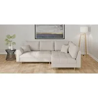 Home affaire Ecksofa CHARRE L-Form mit Ottomane, Maße B/T/H: 231/161/81 cm, feine Steppung, lose Rücken- und Zierkissen, auch in Cord und Bouclé