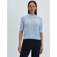 someday Kurzarmpullover Tavery detail aus Bändchengarn mit weichem Griff Schmale Passform, formstabil mit Strickbündchen
