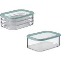 Mepal Vorratsdose Frischhaltedosen Starter-Set für Meat & Cheese, spülmaschinenfest, Styrol-Acrylnitril (SAN), Polyethylen (PE), Ideal für Lebensmittelaufbewahrung, Nordic Green