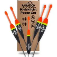 Paradox Fishing Knicklichtpose 3g-8g, 5 Stück Posen Set Tag und Nachtangeln