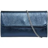 Caspar Clutch Abendtasche Metallic Leder Damen Tasche - PREMIUM LINE - Modell No.779, leicht, elegant & langlebig- 100% Echtleder - Handmade in Italy