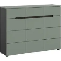xonox.home Schuhkommode, Smoke Green Melamin beschichtet modern 94x120x37 cm