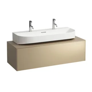 LAUFEN Sonar Schubladenelement/Sideboard H4054610340401 117,5x34x45,5cm, Ausschnitt Mitte, Aufsatzwaschtisch, Gold