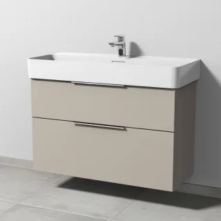 Sanipa 3way Waschtischunterbau zu Laufen VAL Waschtisch mit 2 Auszügen, Kaschmir-Matt UP8241U