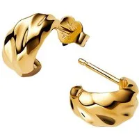 Pandora Paar Creolen 263873C00, Pandora, Kollektion Essence, Creolen, Vergoldet, gewellt, organisch