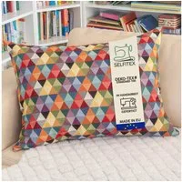 Selfitex Dekokissen XXL 60x80, inkl. Füllkissen, bunter Gobelin-Stoff, Sofakissen aus einer Baumwollmischung, für Bett und Couch.