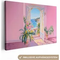 OneMillionCanvasses® Leinwandbild Rosa - Außen - Farbe, Fotodruck (1 St), Leinwand Bilder Klein, Wand Dekoration Aesthetic 30x20 cm