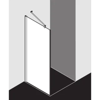 Kermi Pega Seitenwand PETWO07818VAK 78x185cm, silber hochglanz, ESG klar, auf Duschplatz
