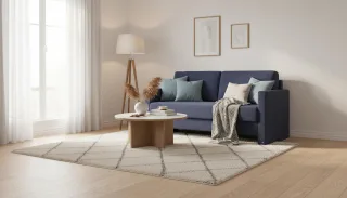 BRUNO Schlafsofa 160cm in Blau | Schmal | stabiles Massivholz & Boxspringkomfort