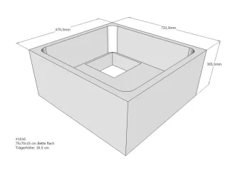 Neuesbad Wannenträger für Bette flach 70x75x15 SD22058