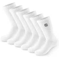 BRUBAKER Tennissocken Lange Sportsocken für Herren und Damen (Set, 6 Paar) Unisex Fitness Socken aus Baumwolle und Polyester - Crew Socks