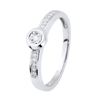 Diamant Solitär unterstützt 0,060 0,50 Cts Cts Illusion Weißgold
