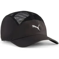 PUMA Baseball Cap SHORT VISOR MESH 5 PANEL CAP mit gebogenem Schirm, mit Mesh-Blenden, mit Bungee-Kordelverschluss