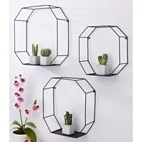 Creativ home Deko-Wandregal, Set 3-tlg., Dekoregal, Wanddeko, bestehend aus achteckigen Elementen