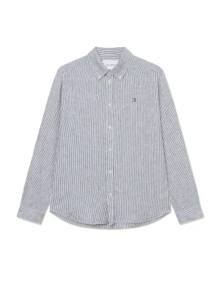 les deux - Hemd - Kristian Linen blau/weiß - Gr. - XL