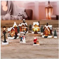 Haushalt International Weihnachtsdorf Weihnachtsstadt LED Beleuchtung Weihnachtsdorf Weihnachtsszene, LED Weihnachtsdorf
